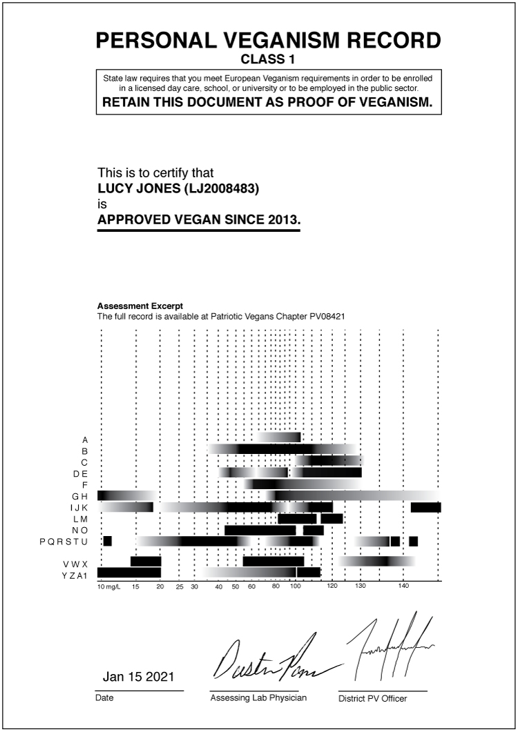 Vegan Certificate